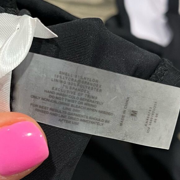 NWOT Jacques Designs Bathing Suit 2 Piece Bikini Padded Tie Bottom Black Medium - Picture 7 of 8